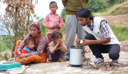 Family with a cookstove